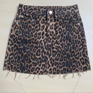 Cheetah Denim Skirt